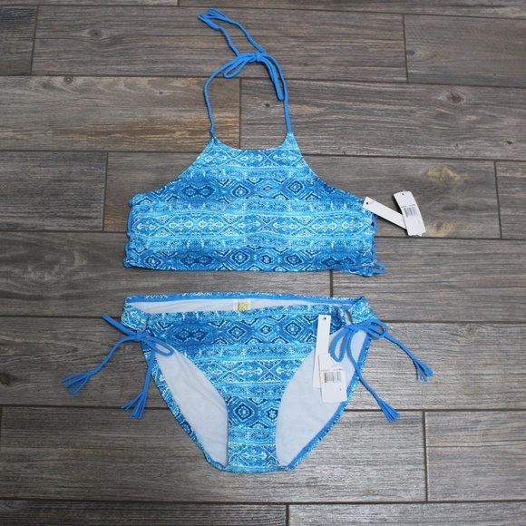 NWT Ocean Front Ninety Five Degrees Bikini Set Jrs Large High Neck Top & Bottoms - Picture 5 of 9